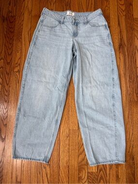 Hollister Light Blue Low-Rise Taper Baggy Jeans Sz 31 Long